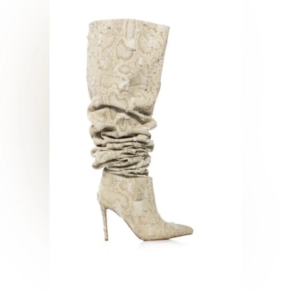 •Ambivert• Distressed Thigh High Boot by Azalea Wang